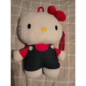 2012 hello kitty plush backpack 15" classic overalls